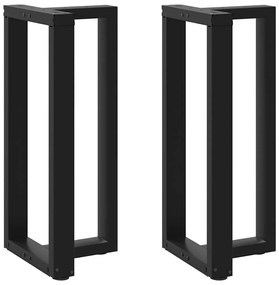 Gambe Tavolo Bar A Forma T 2 Pz Nero 50x35x(90-91) Cm Acciaio /