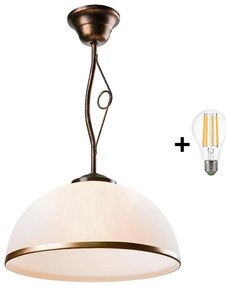 Brilagi - Lampadario a sospensione con supporto rigido LED ANTICO 1xE27/60W/230V patina di bronzo