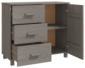 Credenza hamar grigio chiaro 90x40x80 cm legno massello di pino