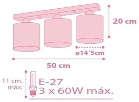 Dalber 62003S - Plafoniera per bambini COLORS 3xE27/60W/230V
