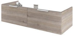 Mobile da bagno sotto lavabo SENSEA Neo grigio / argento lucido L 120 x H 32 x P 48 cm 2 cassetti, lavabo non incluso