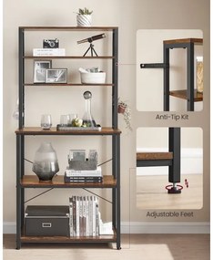 Scaffale a ripiani per cucina MARGE marrone/nero