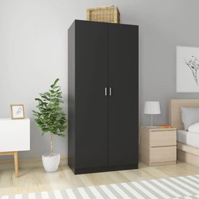 Armadio Nero 90x52x200 Cm İn Legno Multistrato /