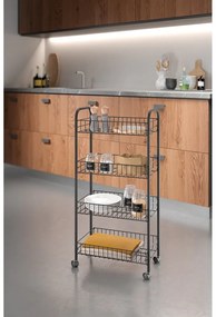 Scaffale mobile in metallo nero 41x84 cm Ascona - Metaltex