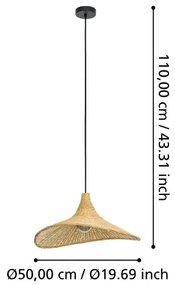 Eglo 43869 - Lampadario a sospensione con filo HAXEY 1xE27/40W/230V