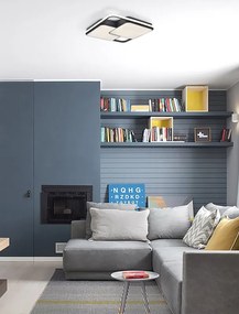 Plafoniera LED Yanira nero IP20 cct da bianco caldo a bianco freddo con regolazione di temperatura, 2200 lumen NOVECENTO