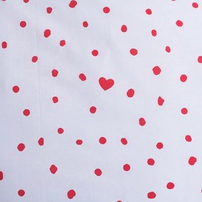 Set copripiumino e federa da bambini rosso/bianco in cotone per letto singolo 140x200 cm Mickey and Minnie "Love" – Jerry Fabrics
