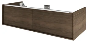 Mobile da bagno sotto lavabo SENSEA Neo marrone satinato L 120 x H 32 x P 48 cm 2 cassetti, lavabo non incluso