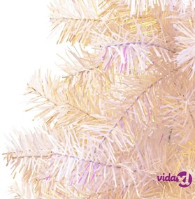 vidaXL Albero di Natale Artificiale Punte Iridescenti Bianco 180cm PVC