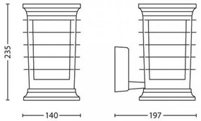 Philips 15280/54/PN - Applique da esterno MyGarden PATIO 1xE27/60W/230V IP44