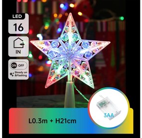 Aigostar - Stella decorativa natalizia LED RGBY 16xLED/3xAA