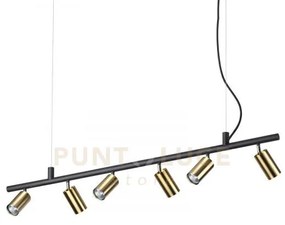 Dynamite sospensione con 6 faretti orientabili tondi attacco gu10 l...