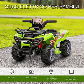Mini Quad Elettrico per Bambini 6V Verde...