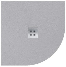 Piatto doccia SANYCCES in resina Strato grigio L 90 x L 90 x H 2.4 cm opaco effetto pietra