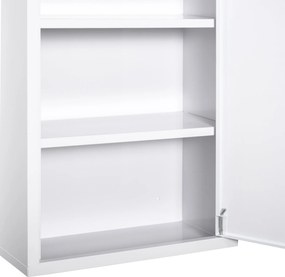Armadietto Medicinali da Parete 40x18x60 cm 2 Chiavi in Acciaio Bianco...