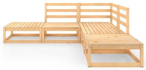 Set divani da giardino 5 pz in legno massello di pino