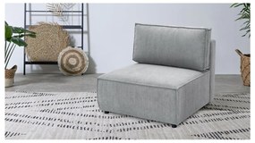 Modulo divano in velluto a coste grigio chiaro, pezzo centrale Nihad modular - Bobochic Paris