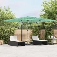 Ombrellone Giardino con Palo in Acciaio Verde 388x388x248 cm 4005115