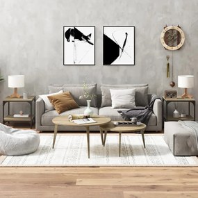 Tavolini 2pz Rovere Sonoma 40x40x40 Cm İn Legno Multistrato /