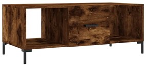 Tavolino da salotto rovere fumo 102x50x40 cm legno multistrato