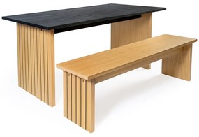 Tavolo da pranzo con piano in rovere 90x160 cm Stripe - Woodman