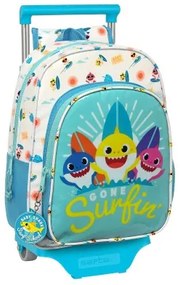 Trolley per la Scuola Baby Shark Surfing Azzurro Bianco 26 x 34 x 11 cm