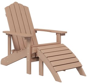 Sedie da giardino adirondack 2 pz con poggiapiedi hdpe marrone