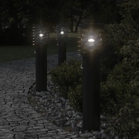 Lampade Da Terra Per Esterni Sensore 3 Pz Nere 60 Cm Acciaio /