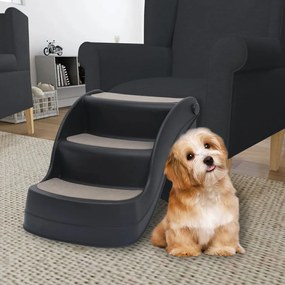 Scala Per Cani Pieghevole Con 3 Gradini Nera /