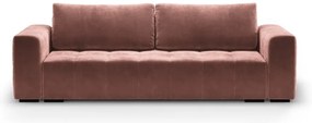 Divano letto in velluto rosa Luca - Milo Casa
