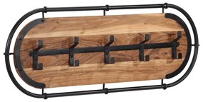 Appendiabiti Da Parete Con 5 Ganci İn Legno Massello Di Acacia /