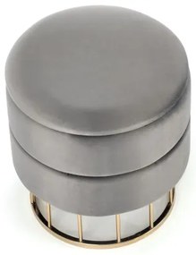 Pouf MINTY Ø 37 cm grigio/oro