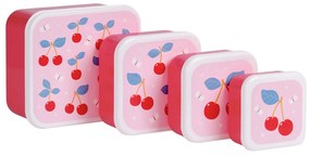 A Little Lovely Company - set di quattro scatole merenda - ciliegie