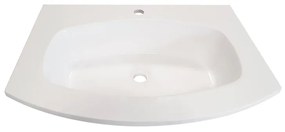 Lavabo a incasso rettangolare Armonia L 70 x H 14 x P 46 cm in resina bianco lucido