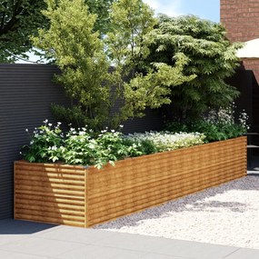 Fioriera Rialzata Da Giardino 479x100x69 Cm İn Acciaio Corten /