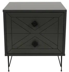 Comodino LUNA 55x50 cm antracite/nero