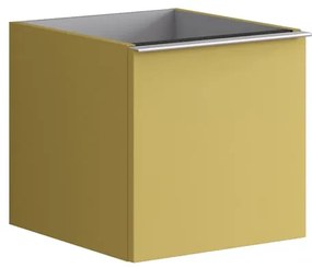 Struttura semi colonna da bagno Pixel 1 cassetto laccato opaco giallo sole L 40 x H 40 x P 45.5 cm