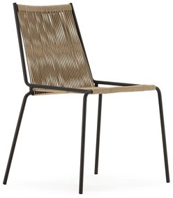 Sedie da pranzo in set beige in metallo impilabili 2 pz Emily – Marckeric