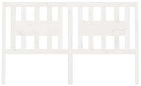 Testiera per letto bianca 141x4x100cm in legno massello di pino