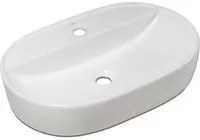 Lavabo da appoggio ovale moderno bianco 60x41 cm