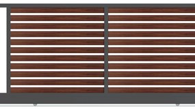 Cancello manuale scorrevole ALBA Maia120-40 in alluminio, reversibile, L 300 x H 160 cm, di colore noce