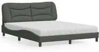 Letto con Materasso Grigio Scuro 160x200 cm Tessuto 3208542