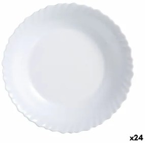 Piatto da pranzo Luminarc Feston Bianco Vetro 25 cm (24 Unità)