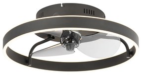Ventilatore da soffitto nero 50 cm con LED dimmerabile con telecomando - Maddy