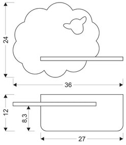 Apparecchio nero per bambini Sheep - Candellux Lighting