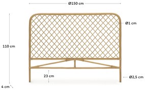 Kave Home - Testiera Citlalli in rattan finitura naturale per letto da 150 cm