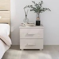 Comodino Bianco 40x35x44,5 cm in Legno Massello di Pino cod mxl 30297