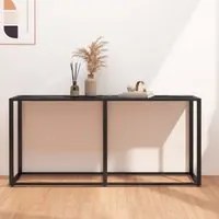 Tavolo Consolle Nero Marmo 160x35x75,5 cm in Vetro Temperato 331681