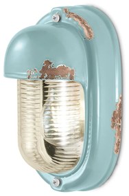 Applique Vintage Verticale Ceramica Azzurra 1 Luce E27