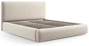 Letto matrimoniale imbottito beige con vano contenitore e doghe 160x200 cm Colonel - Cosmopolitan Design